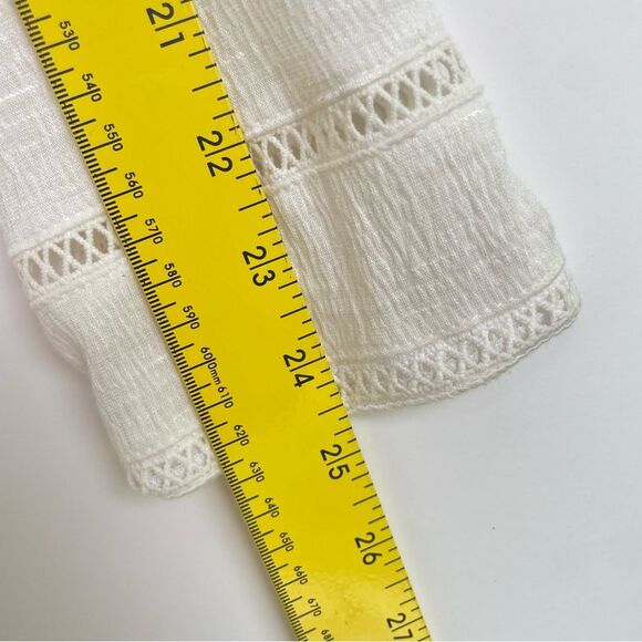 American Rag Bell-Sleeve Crochet-Trim Peasant Cream Women's S Minimalist - Picture 10 of 11